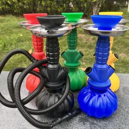 Acrylic Shisha Hookah Set with Single Silicone Hose for Outdoor Travel Portable Narguile Cachimba Accessories 240510