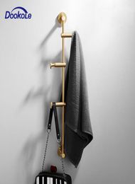 Solid Brass Coat Rack Adjustment Wall Mount Coat Hooks with 3456 Hooks for Hats Scarves Clothes Handbags Y2001083658015