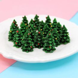 Decorative Figurines 20Pcs 3D Miniature Xmas Tree Fairy Garden Accessories DIY Terrarium Ornaments Christmas Decoration Supplies 18 27mm