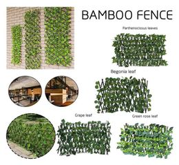 Decorative Flowers Wreaths Selling Expanding Trellis Fence Retractable Fence Artificial Garden Plant Uv Protected Outdoor Indoo7062309