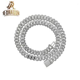 VVS Moissanite Necklace Fast Shipping Iced Out Sterling Sier Link Chain Hip Hop Fine Jewellery Cuban Chain