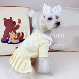 Designer Dog Polo Shirt Pet Dog Brand Letter T shirt Pomeranian Bichon Teddy Pet Dog Summer Cute Dress