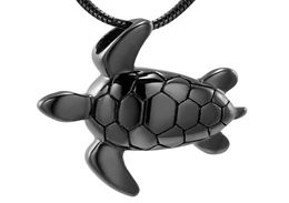 Z9949 Stainless Steel Cremation Cute black Sea Turtle Cremation Keepsake Pendant Ashes Urn Memorial Souvenir Necklace Jewelry7795632