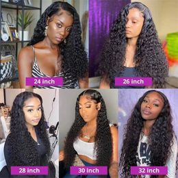 Hot Selling Fashion Water Wave Lace Frontal Human Hair Wigs For Women Girls Wet And Wavy Synthetic Loose Deep Wave Closure Wig