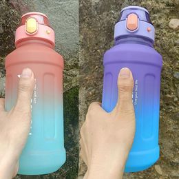 Water Bottles 4 Candy Color Arrival 1300ml Big Capacity Sport Bottle With Straw Logo