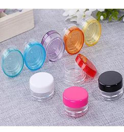 Wax Container Food Grade Plastic Box 3g5g Round Bottom Cream Box Small Sample Bottle Cosmetic Packaging Box Bottle 11 Colours BH198596146
