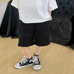 Trousers Childrens Shorts Boys Clothing Summer Korean 2024 Pants Fashionable And Handsome Solid Colour