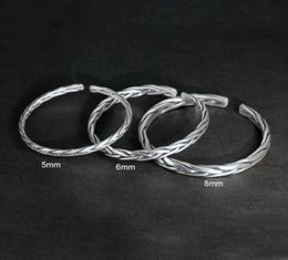 Heavy Solid 999 Pure Silver ed Bangles Mens Sterling Silver Bracelet Vintage Punk Rock Style Armband Man Cuff Bangle G091687554759304324
