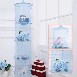 Storage Bags Hanging Mesh Space Saver 4 Compartments Multi-layer Bathroom Toy Clothes Dryer Basket Household Supplies