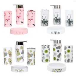 Bath Accessory Set 4Pcs Creative Bathroom Accessories Toothbrush Holder Countertop For