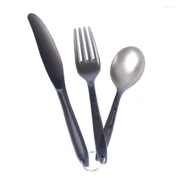 Dinnerware Sets 3 In 1 Cutlery Set Knife Fork Spoon Portable Travel Eco-friendly PC Tableware Outdoor Picnic Camping Household Kitchen