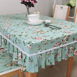 Table Cloth Style Small Fragmented Flower Tea Simple Rectangular Dining Cover Household Little Fresh Lace Tablecloth