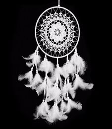 Large Size Handmade Dream Catcher With Feathers Wall Hanging Ornament White 8414628