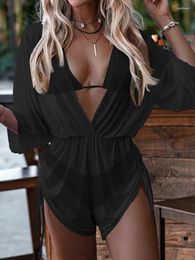 Women's Swimwear Sexy Three Pieces Bikini Set Print Midi Sleeve Bathing Suit Cover Up Women Swimsuit Beachwear Swimming Biquini