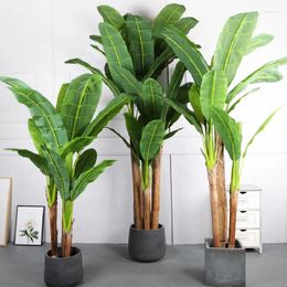 Decorative Flowers Large Artificial Banana Tree Potted Tropical Plants Bonsai For Home Garden Indoor Wedding Decoration 1.6m 2m