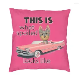 Pillow Luxury Yorkshire Terrier In Classic Car Sofa Cover Soft Cartoon Yorkie Dog Case Bedroom Decoration Pillowcase