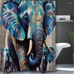 Shower Curtains 3D Elephant Bathing Curtain Bathroom Letters Waterproof With 12 Hooks Fishes Home Deco Free Ship