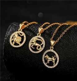 Pendant Necklaces 12 Zodiac Letter Constellations Chain Necklace For Women Men Aries Virgo Libra Scorpio Capricorn Aquarius Birthd4068704