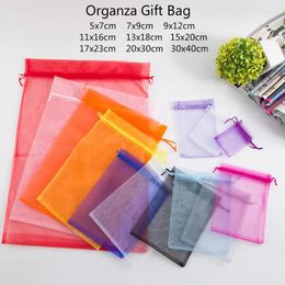 Gift Wrap 10pcs (9 Size) Bag Jewellery Packaging Organza Pouche Packing Birthday Party Decor Wedding Christmas Supplies