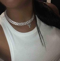 2022 Selling iced out BAGUETTE CUSTOM LETTER CHARM NECKLACE BRACELET CUBAN chain custom Initials personalised name necklace9329709