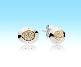 18K Yellow gold pltad Stud Earring with Original box for 925 Sterling Silver CZ diamond pave Earrings Women Men gift Jewellery set4258830