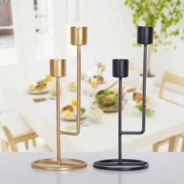 Candle Holders Stick Retro Holder Stand Iron Small Gold Vintage Christmas Rustic Kaarshouder Tables Centrepieces DL60ZT