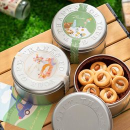 Gift Wrap Cookie Candy Tins Decorative Round Tinplate Boxes Chocolate Biscuit Packaging Jar Candle Containers Box