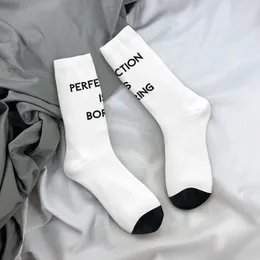 Women Socks PERFECTION IS BORING Harajuku Desgin Casual Stockings Spring Anti Skid Unisex Quality Design Running