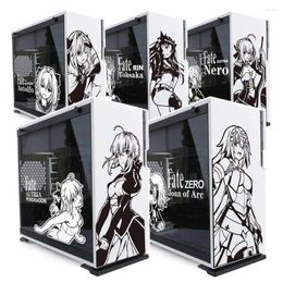 Window Stickers Fate Anime For PC Case Japanese Cartoon Decor Decals Atx Mid Computer Chassis Skin Waterproof Hollow Out