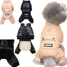 Dog Apparel PU Jumpsuit Coat Winter Luxury Pet Clothes Romper For Small Dogs Dachshund Puppy Clothing Overalls Tracksuit Jacket