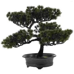 Decorative Flowers Simulated Bonsai Artificial Tree Small Desk Pine Fake Plants For Home Decor Indoor Office Table