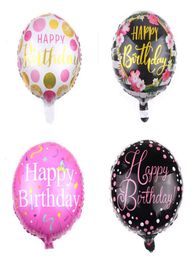 Birthday Party Decor Printed Round Balloons 18 inch Happy Birthday Balloon Aluminium Foil Balloons Kids Toys Inflatable Balloon BH6703056