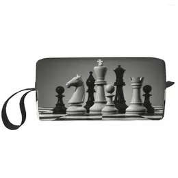 Storage Bags Custom Chess Board Toiletry Bag For Women Game Lover Cosmetic Makeup Organiser Lady Beauty Dopp Kit Case