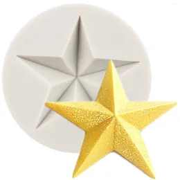 Baking Moulds Five-pointed Star Silicone Mould Baby Birthday Fondant Cupcake Topper Moulds Cake Decorating Tools Candy Chocolate Gumpaste
