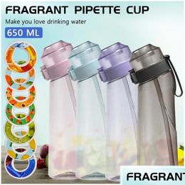Water Bottles 650/500Ml Fitness Sports Fragrance Plastic Air Up With St Scent Fruit Flavour For Outdoor Hiking Drop Delivery Home Ga G Dhsbo
