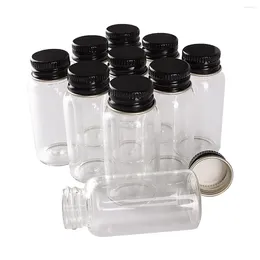 Storage Bottles 24 Pieces 20ml 27 58mm Glass With Black Aluminium Caps Transparent Perfume Spice Tiny Jars Vials