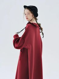 Casual Dresses IMAKOKONI Original Design Long Sleeve Round Neck Jumper Dress Autumn And Winter Cotton Mid-length Skirt 234335
