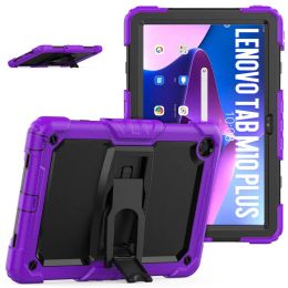 Kickstand Case For Lenovo Tab M10 Plus 3rd Gen 10.6 M10 HD 10.1 inch 3nd Gen Armour Cover 3-in-1 Drop Protection Kids Safe Shockproof Stand Tablet Cover + Shoulder Strap