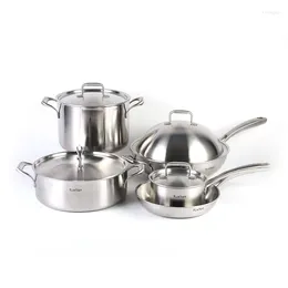 Cookware Sets Arrival 5Pcs Stainless Steel Set Kitchenware With Lid