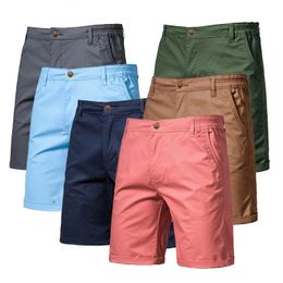 Mens summer casual business shorts pure cotton mens elastic waist gym running shorts sports beach shorts mens clothing 240430