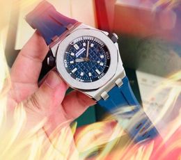 President Men Quartz Chronograph Clock Watch Day Date Time Calendar Retro High Quality Big Simple Dial Face Gray Black Rubber Band Wristwatch Gifts
