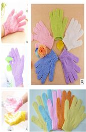 Exfoliating Bath Glove Five fingers Bath bathroom accessories nylon bath gloves Bathing supplies products DHL Shiipping8094733