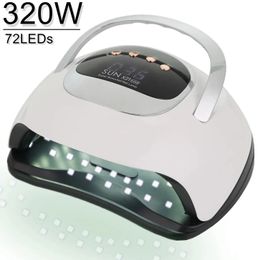 320W SUN X21 MAX 72 LEDS UV LED Nail Lamp For Gel Nail Polish Professional Nail Dryer Light With Timer Auto Sensor Nail Art Tool 240510