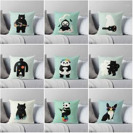 Pillow Light Green Case Home Decoration Cover Modern Living Room Sofa Or Bed Plush Panda