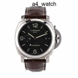 Titanium Wrist Watch Panerai LUMINOR 1950 Series 44mm Diameter Automatic Mechanical Men's Watch PAM00320 Stainless Steel Date Display Dual Time Zones