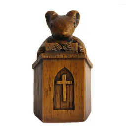 Decorative Figurines Charming Church Brown Mouse Decorations Realistic Hand-painted Resin Cute Animal Home Personalised Decor Statue