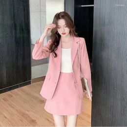 Work Dresses Women's 2024 Autumn Style Casual Suit Coat Half Skirt Two Piece Set/Suits