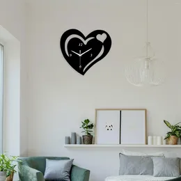 Wall Clocks Heart Clock Decorative Creative Quiet Fashionable Hanging Ornament For Dining Room Living