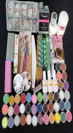 Nail Art Kits 500Pcs French Tips Acrylic Power Manicure Kit Cutter Glitter File Brush Tool Set Gel5805836