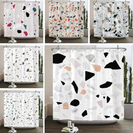 Shower Curtains Curtain Nordic Minimalist Style Printed Bath Home Waterproof Bathroom Decor Screen Polyester Fabric With Hooks
